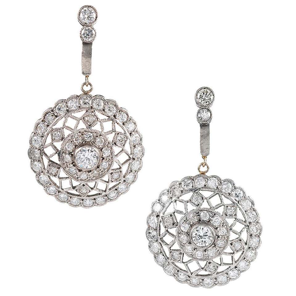 Handmade diamond earrings Clearance