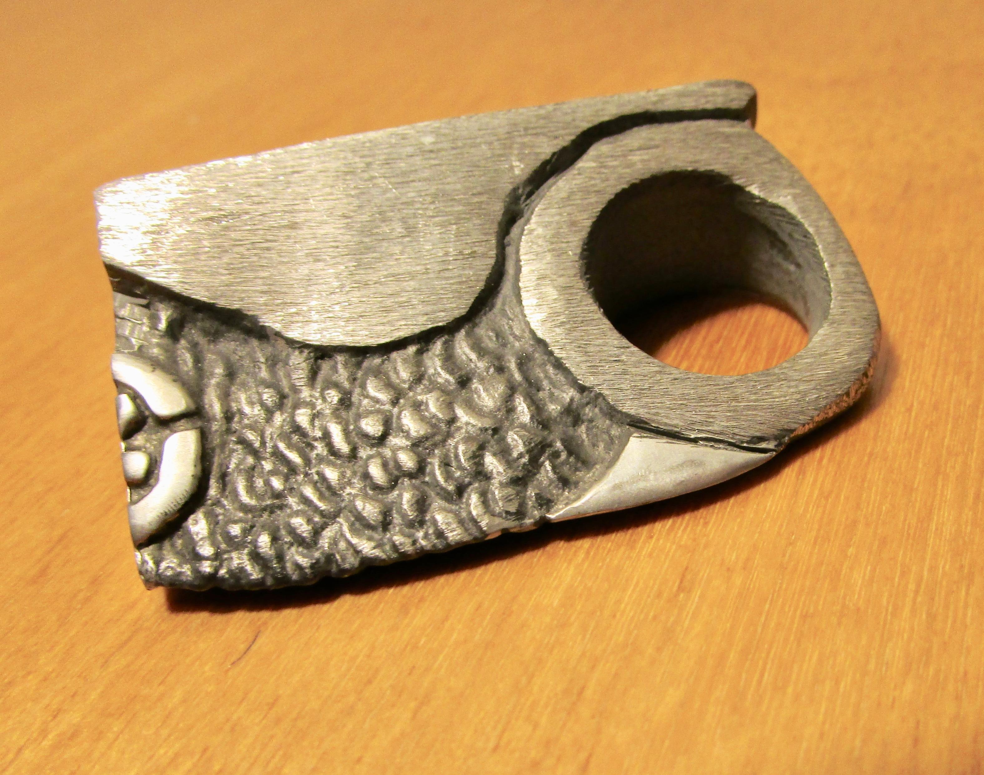 Handmade Diminutive Metal Owl Sculpture For Sale 1