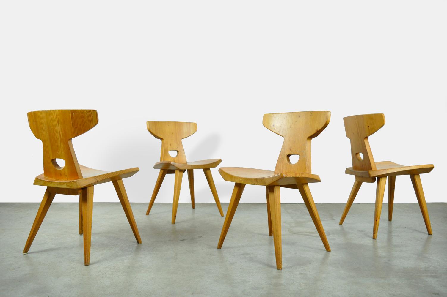 Handmade dining table chairs by Jacob Kielland-Brandt for I