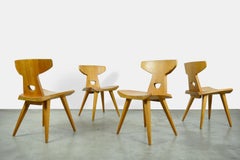Handmade dining table chairs by Jacob Kielland-Brandt for I. Christiansen 1960s