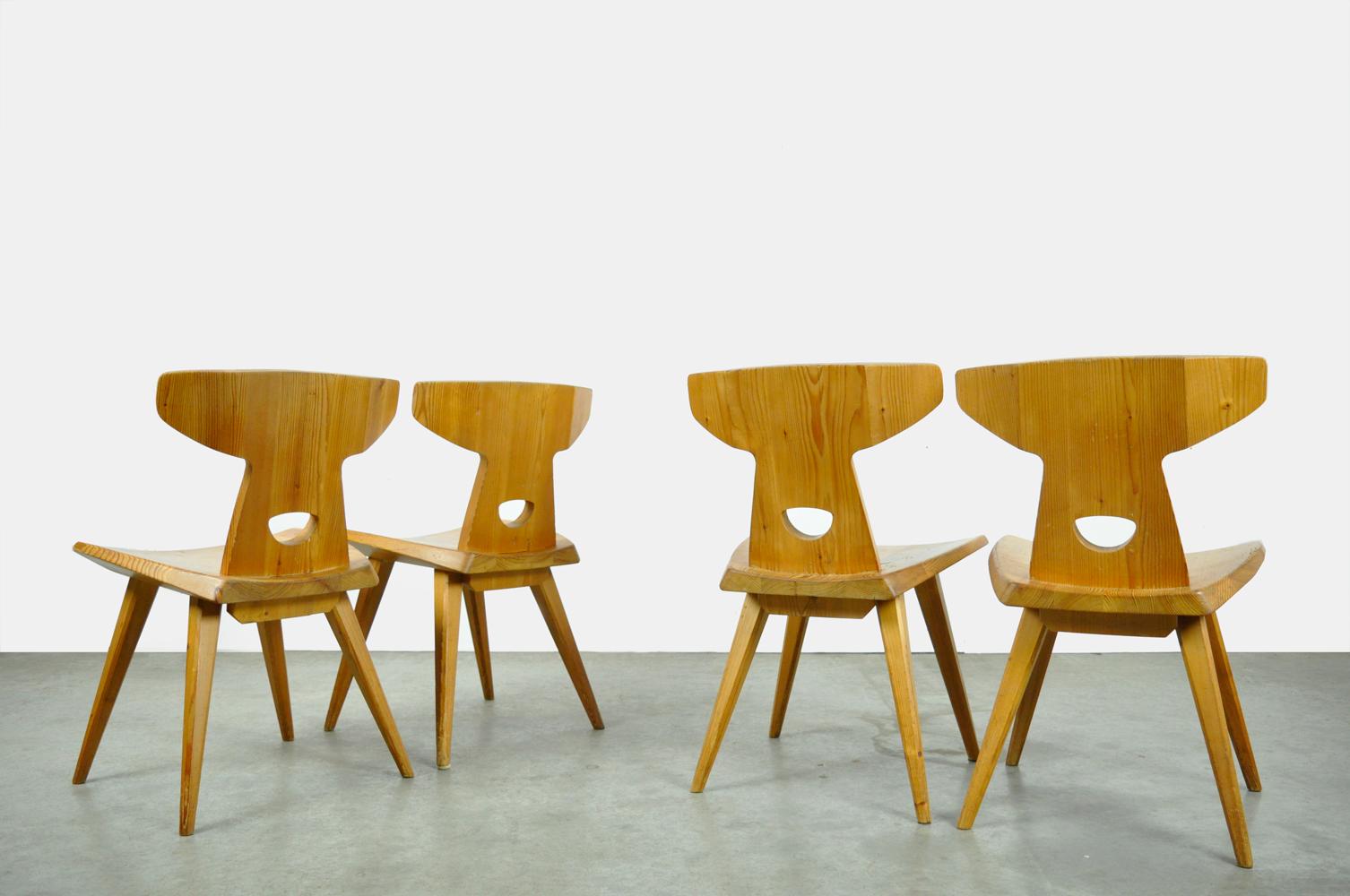 Handmade dining table chairs by Jacob Kielland-Brandt for I