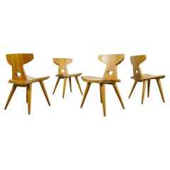 Handmade dining table chairs by Jacob Kielland-Brandt for I. Christiansen 1960s