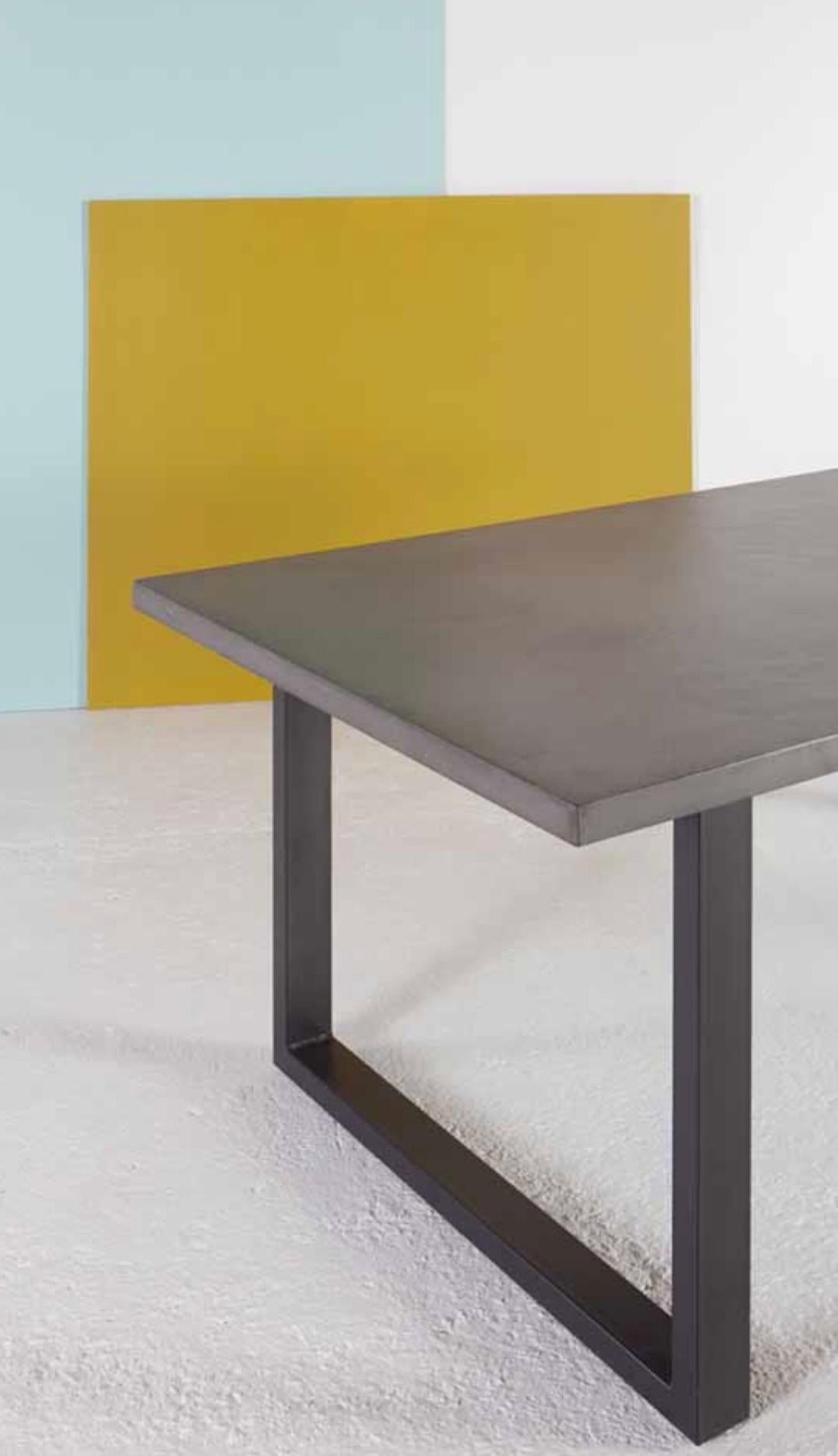 Modern Handmade Dining Table, Made of Concrete, Handcrafted by French Designer
