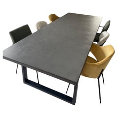 Handmade Dining Table, Made of Concrete, Handcrafted by French Designer