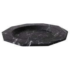 Handgefertigter Essteller aus schwarzem Marquina-Marmor