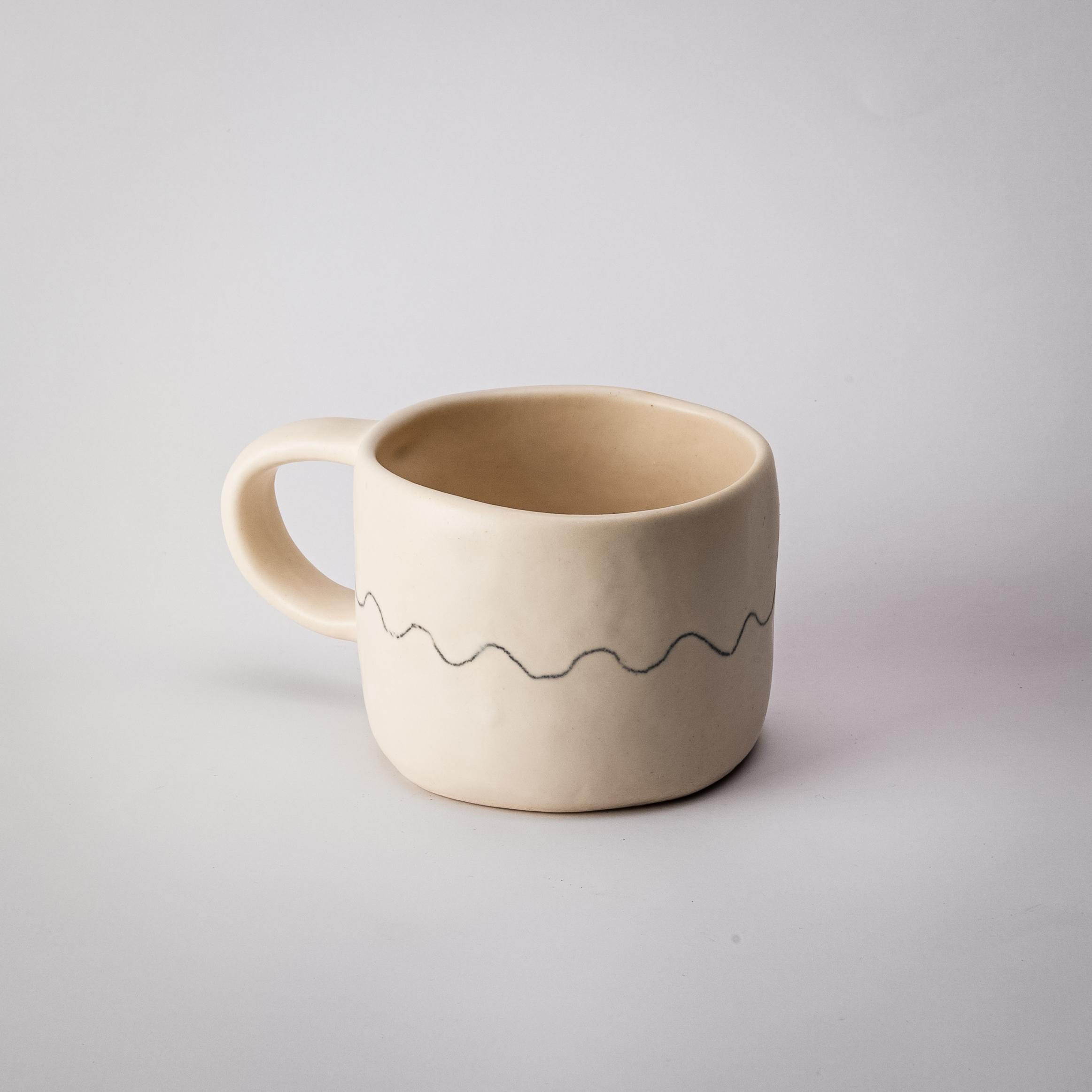 Organic Modern Handmade Doodle Organic Mug For Sale