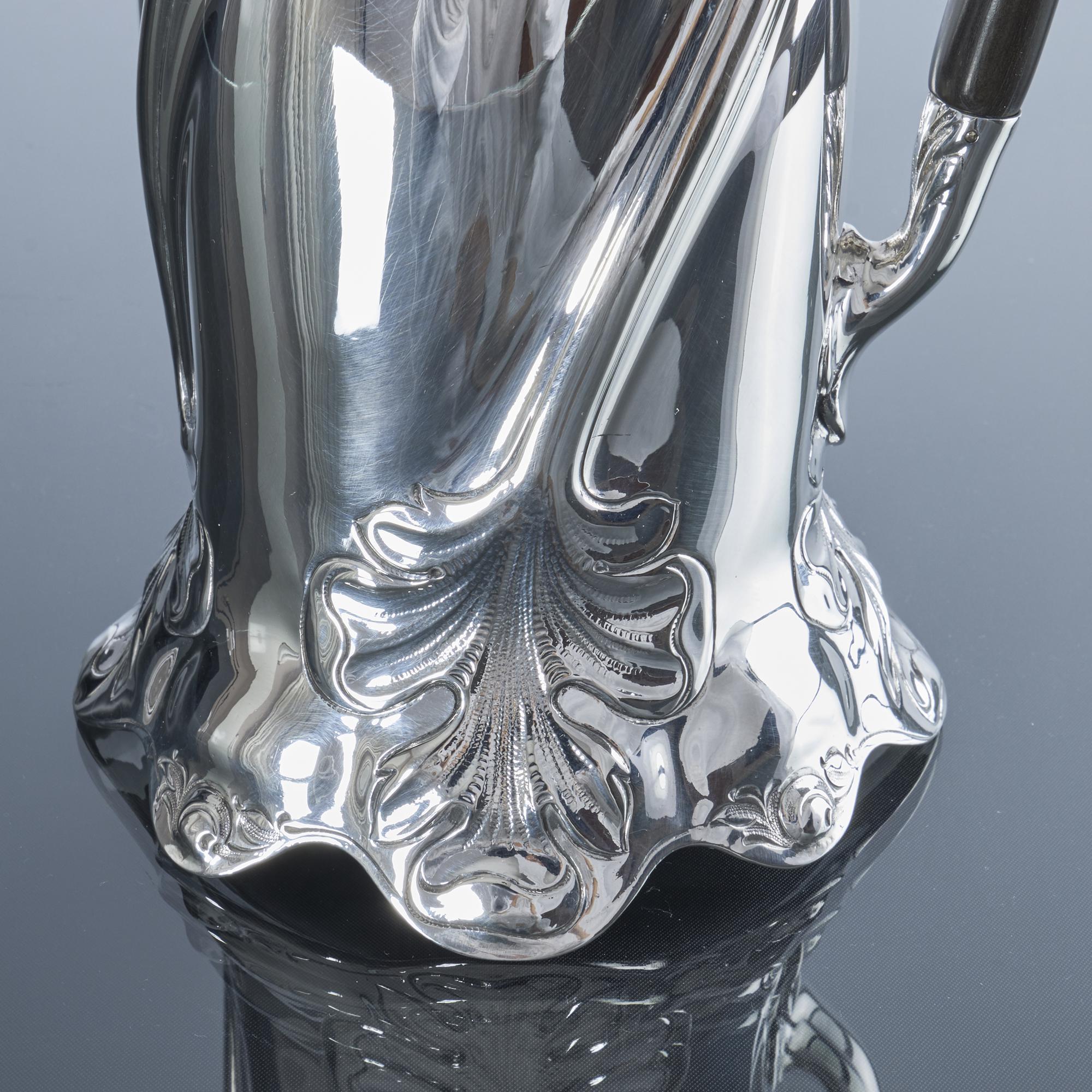British Stylised Art Nouveau silver coffee pot For Sale