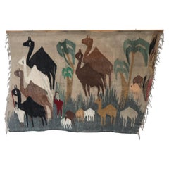 Handmade Egyptian Wall Tapestry or Wall Rug, 1950s
