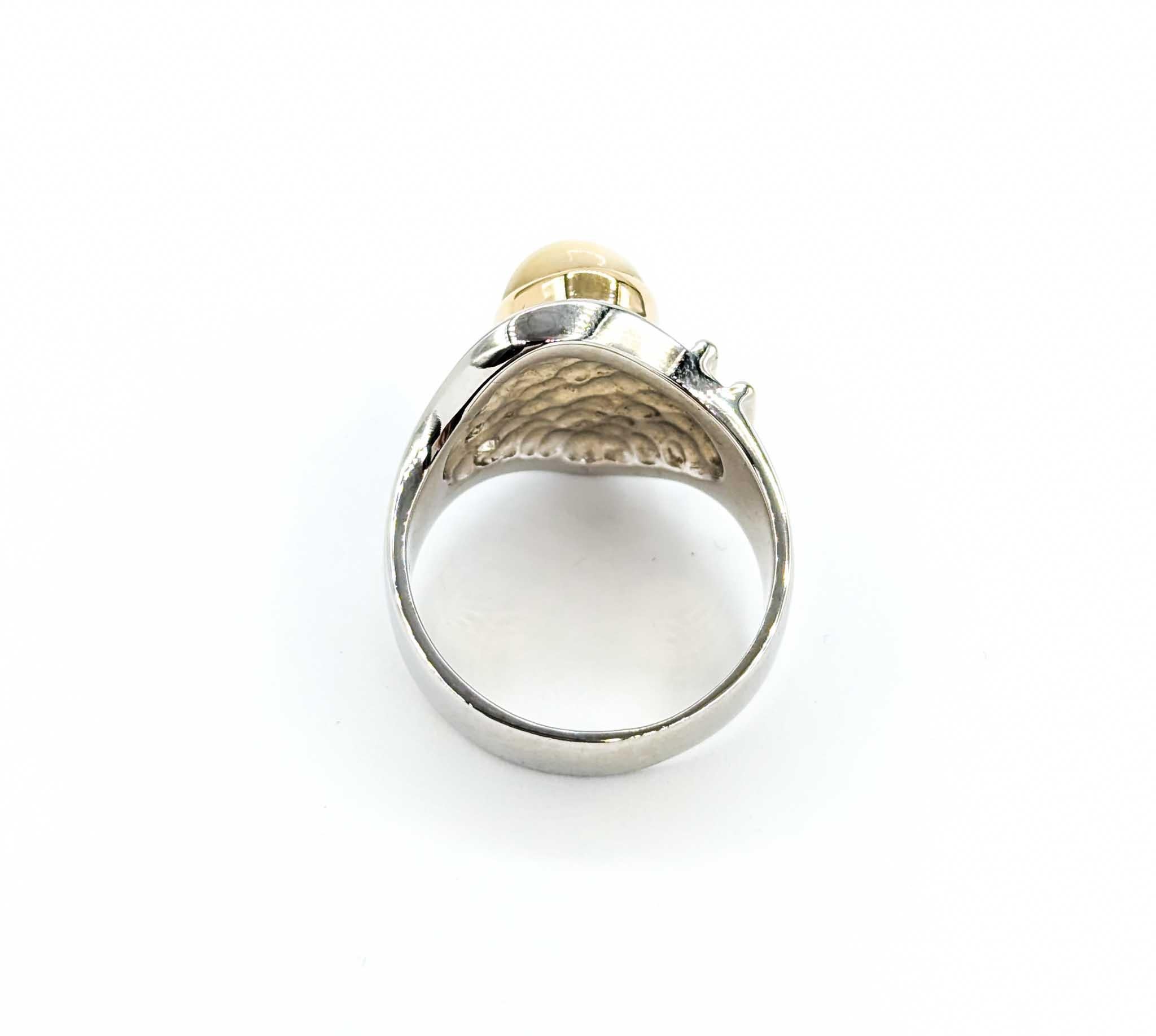Handmade Elk Took Ring with Diamonds in Two Tone Gold For Sale 2