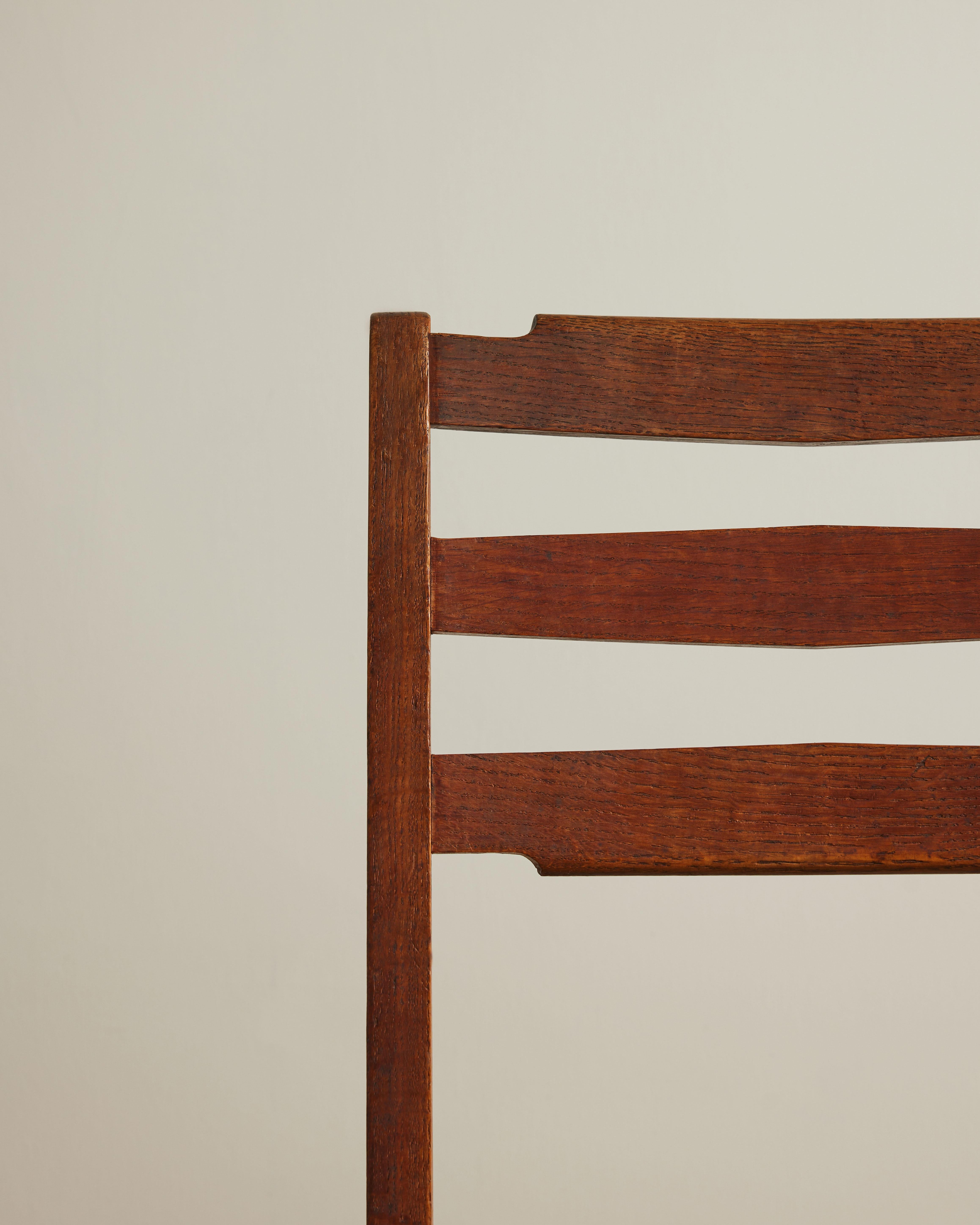 Handmade Elm Side Chair by Gustave Gautier, France, c. 1950 im Angebot 3