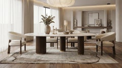 Handmade Élodie Dining Table with Walnut Matte Legs by Nolita Harbour