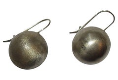 Handmade Etched Sterling Ball Drop Earrings