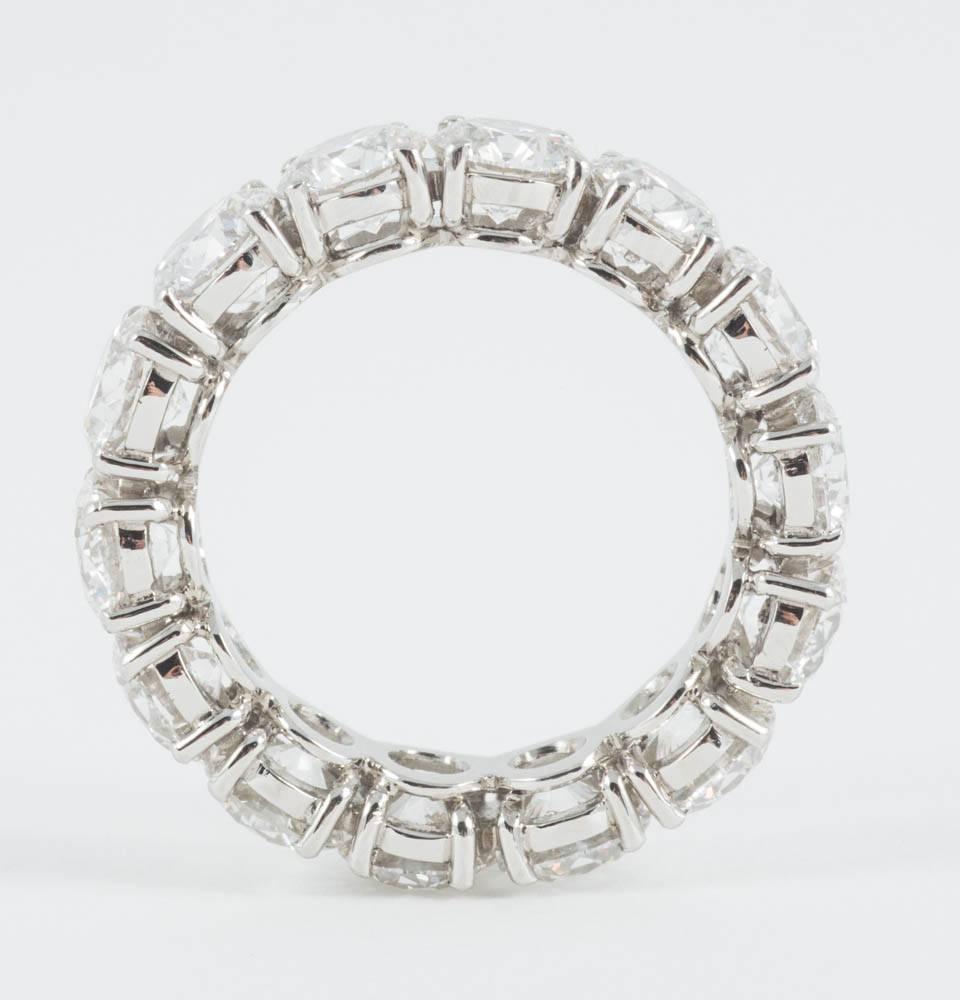 Contemporary Handmade Ethical Full Diamond Eternity Ring in Platinum c7.50 Carat For Sale