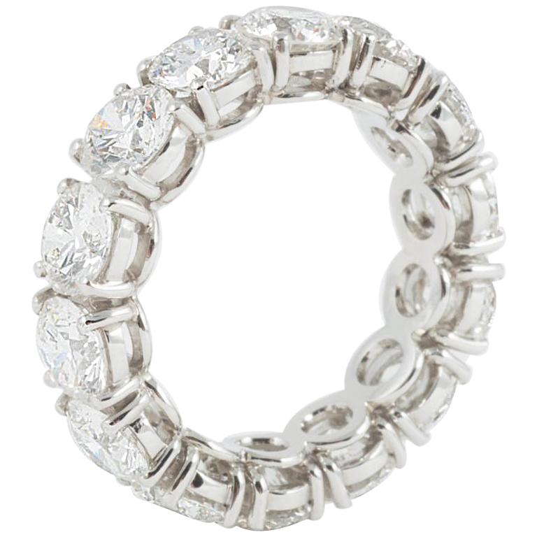 Handmade Ethical Full Diamond Eternity Ring in Platinum c7.50 Carat For Sale