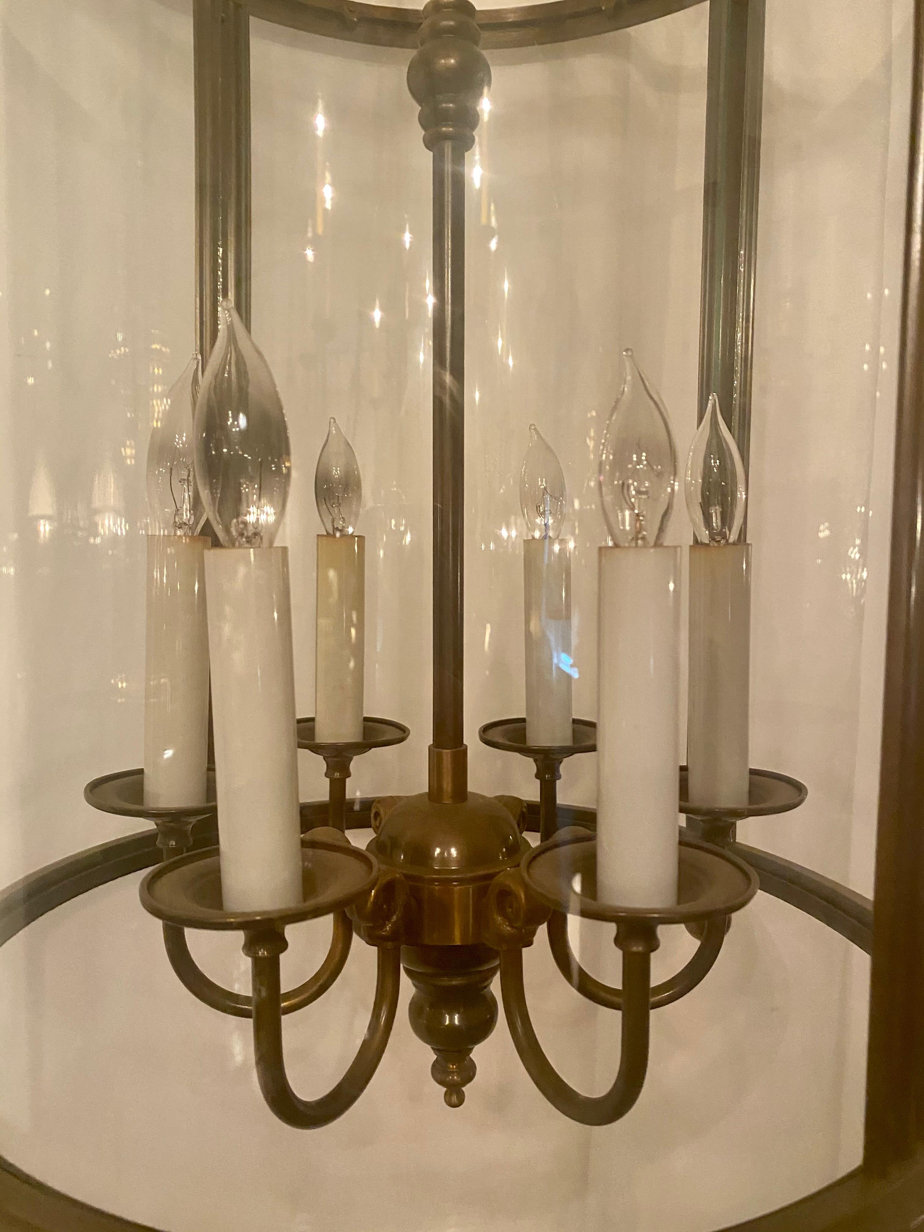 20th Century Handmade European Brass Lantern with 6 Lights