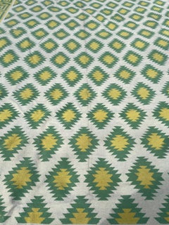 Handgefertigter extra großer Dhurrie-Teppich aus alter indischer Schurwolle