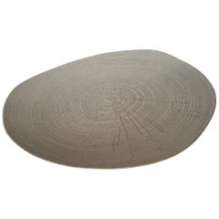 Handmade Fine Ceramic Grey Birch Motif Platter, Italy, Contemporary