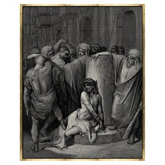 Handmade Fine Silk Tapestry after Gustave Doré, Flagellation of Christ Handmade Fine Silk Tapestry after Gustave Doré, Flagellation of Christ