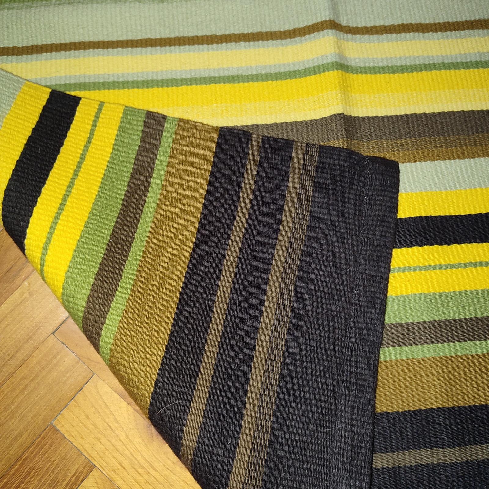Handgefertigter finnischer Raanu-Wandteppich, Mid-Century, Wandbehang oder Läufer, 1960er Jahre (Mitte des 20. Jahrhunderts) im Angebot