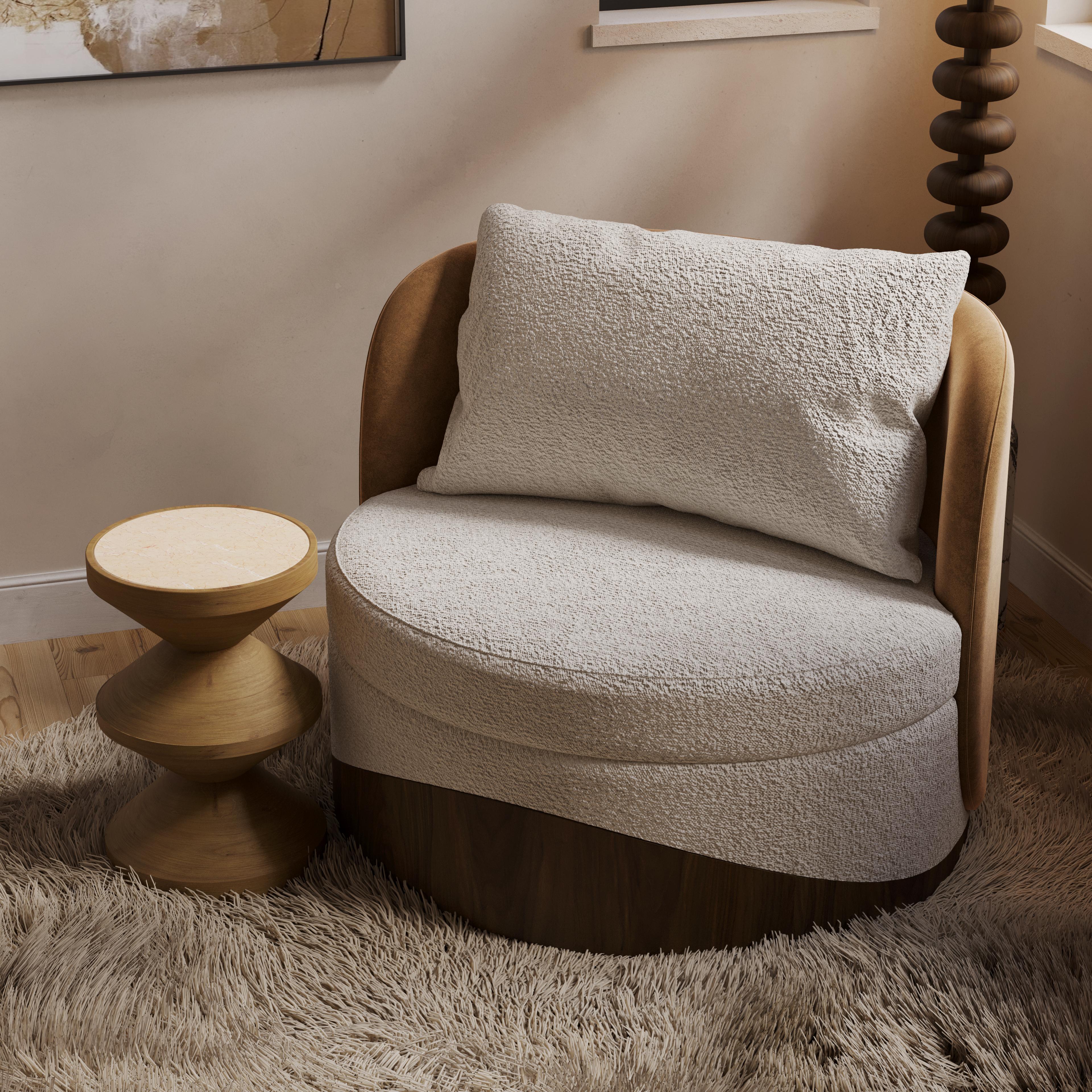 Portugais Table d'appoint Fiona en chêne verni et marbre Alpinina par Nolita Harbour en vente