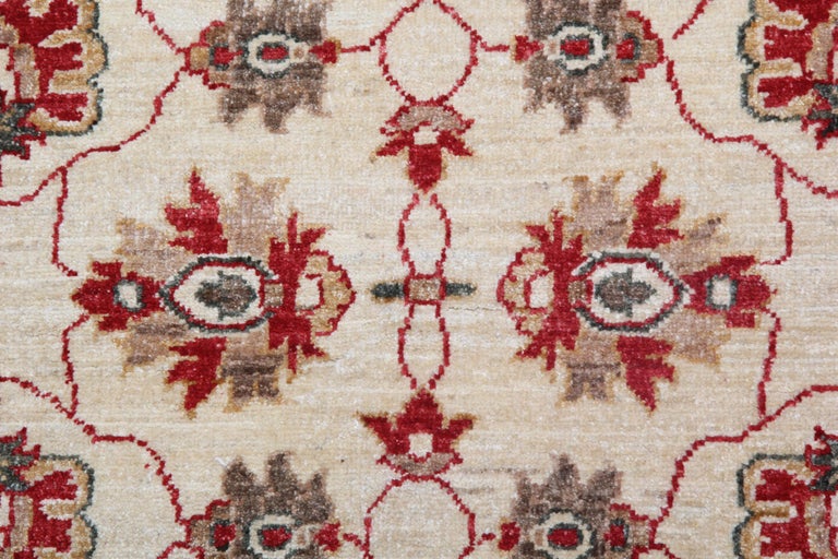Handmade Floral Rug, Small Beige Carpet Oriental Wool Rugs for Sale For Sale at 1stDibs