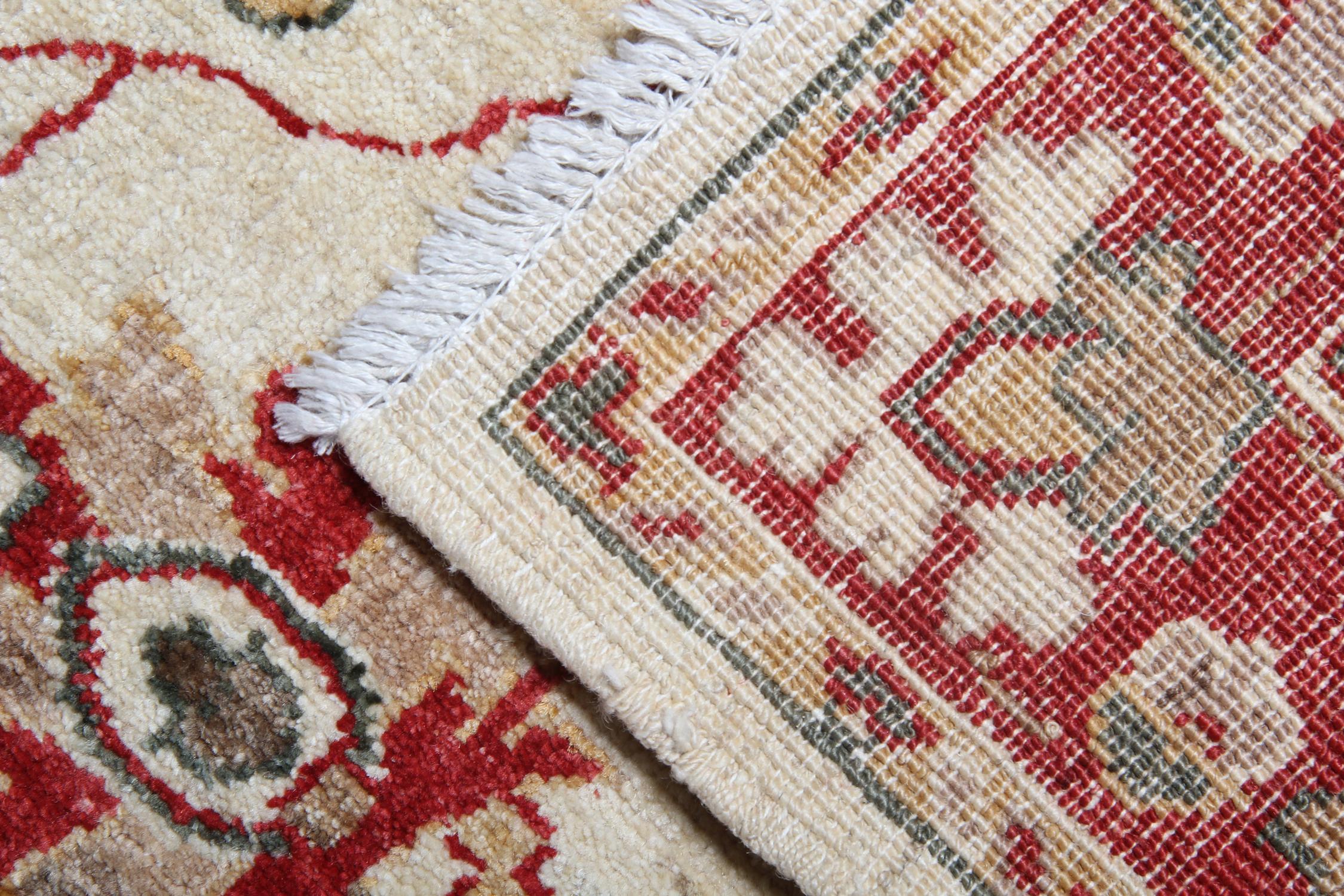 Sultanabad Handmade Floral Rug, Small Beige Carpet Oriental Wool Rugs for Sale For Sale