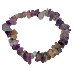 Bracciale fatto a mano con perline di pietra fluorite a misura libera dal Pakistan
