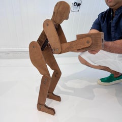 Handmade Folk Art Articulated Wooden Figure, 1950s USA