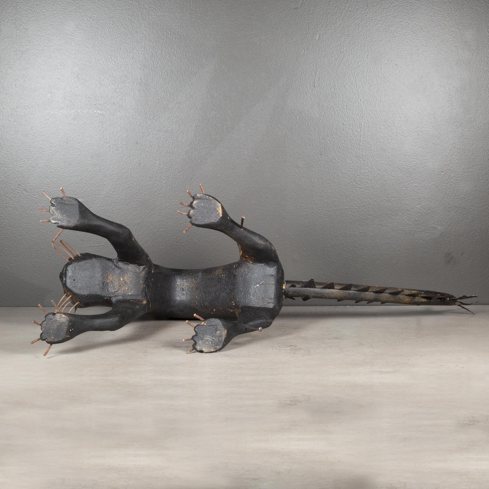 Handmade Folk Art Cat Sculpture c.1940-1960 5
