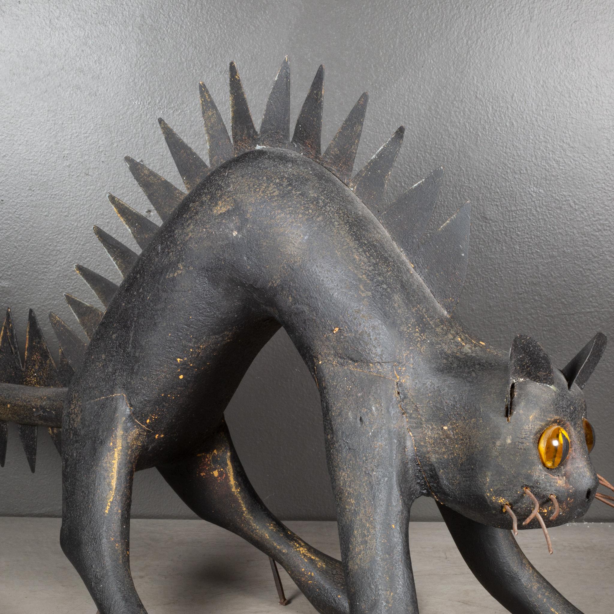 20th Century Handmade Folk Art Cat Sculpture c.1940-1960