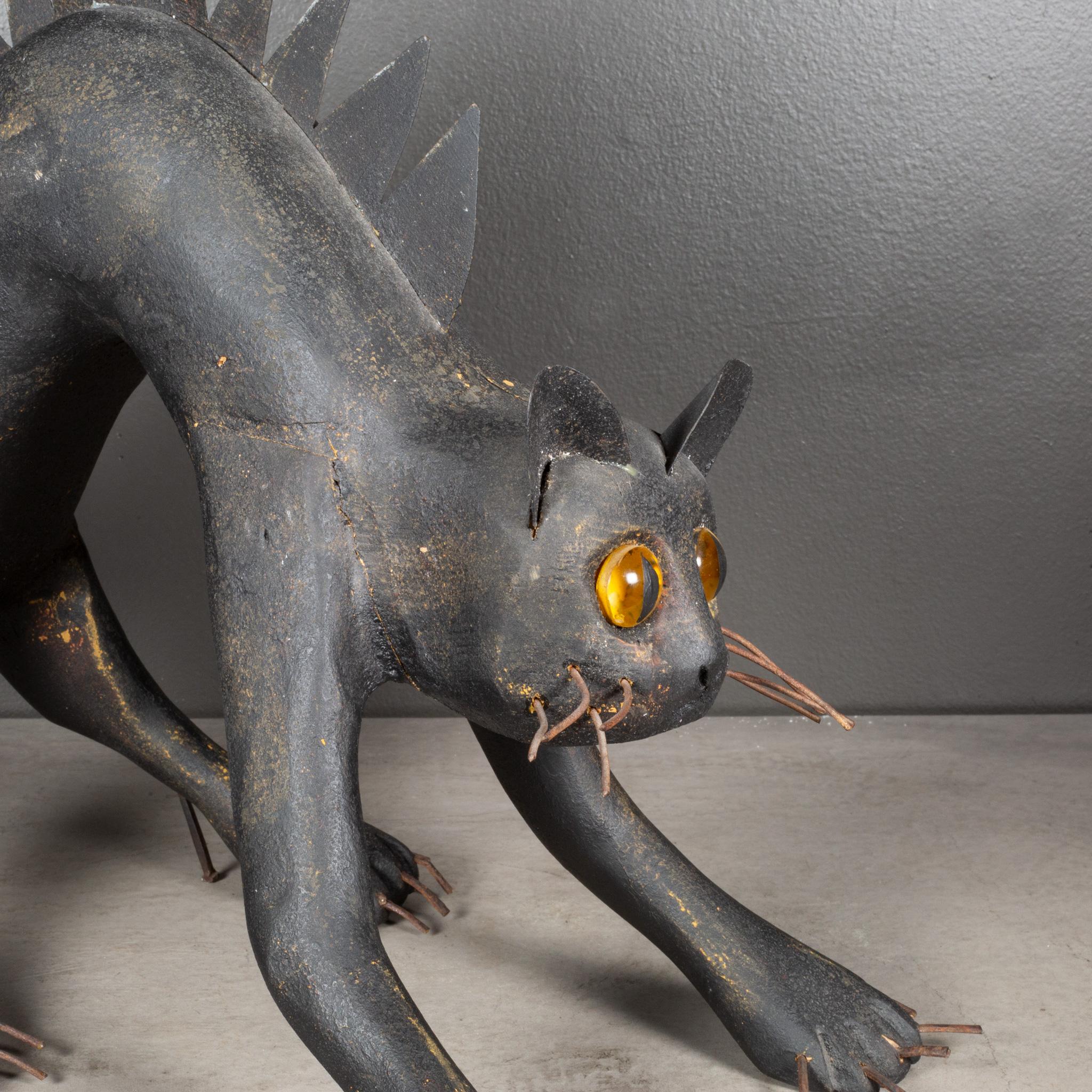 Handmade Folk Art Cat Sculpture c.1940-1960 3