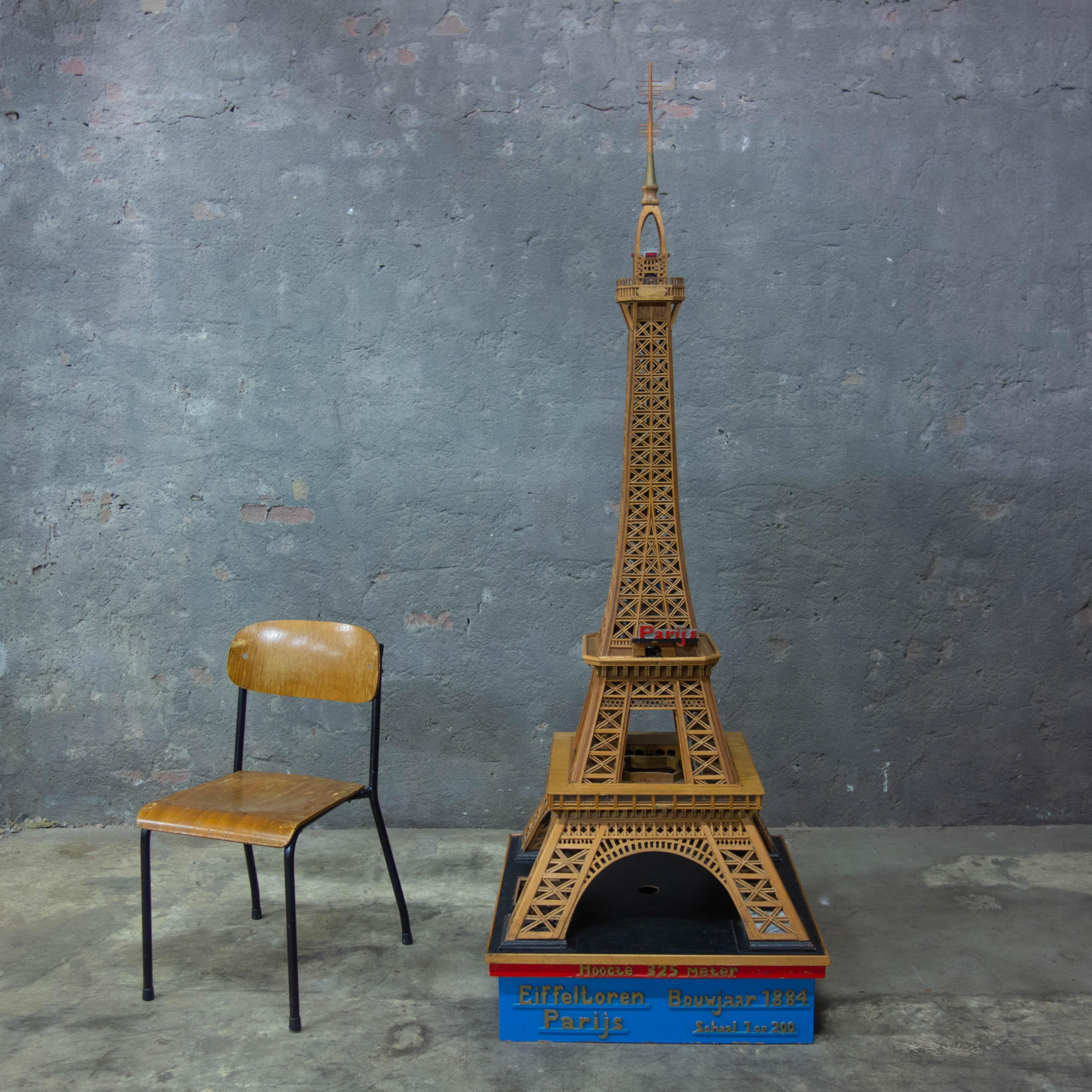 Handmade Folk Art Model of the Eiffel Tower, 1950 3