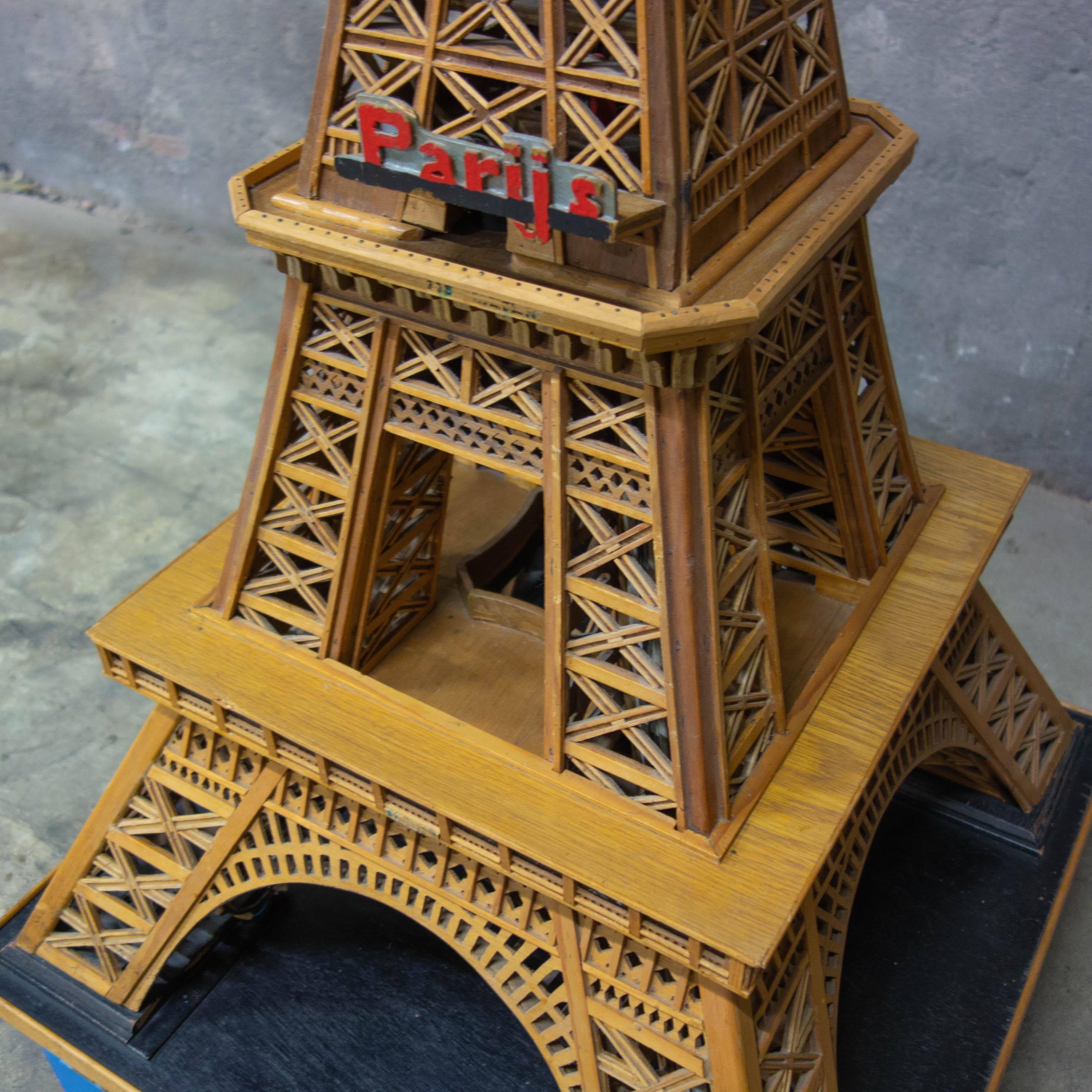 Handmade Folk Art Model of the Eiffel Tower, 1950 4