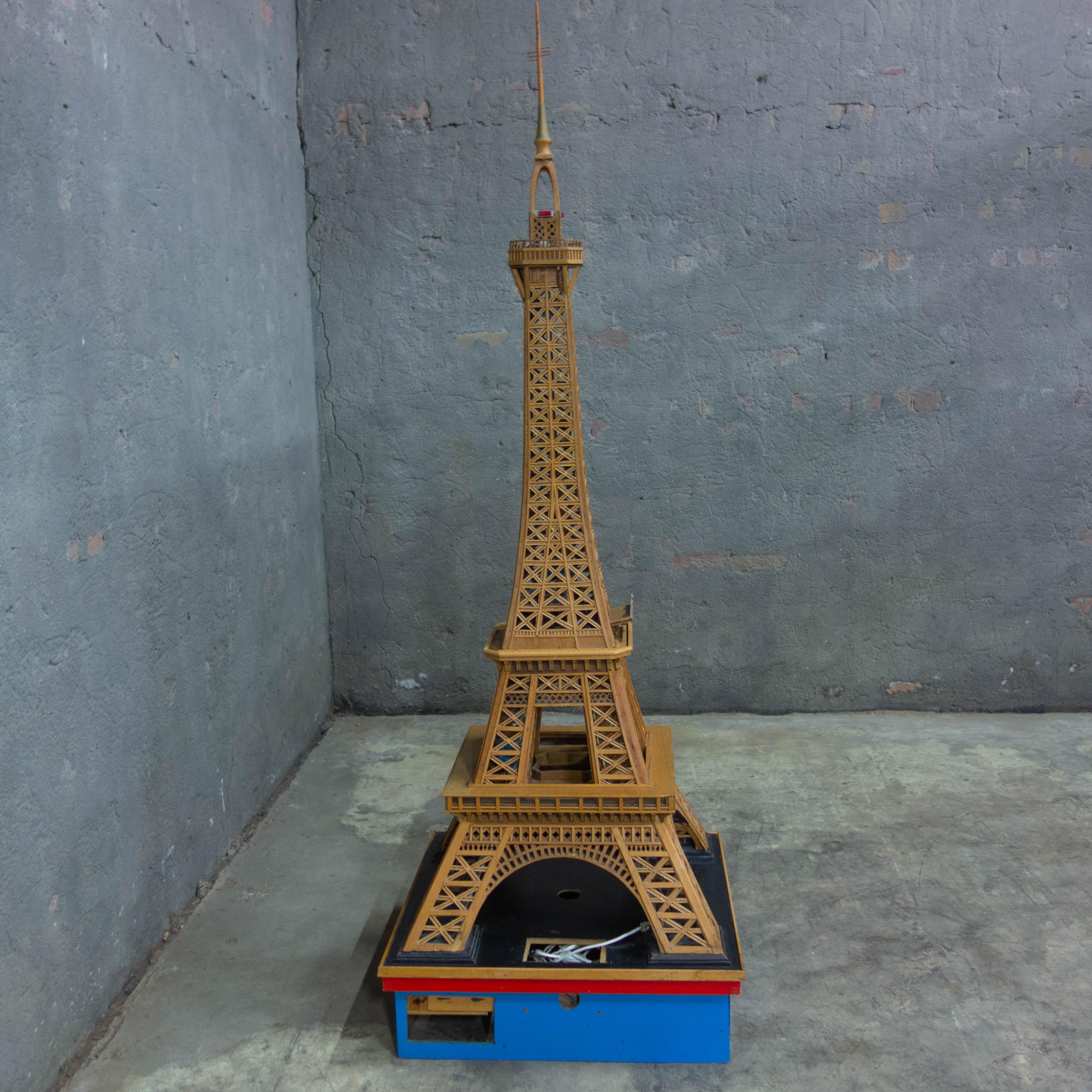 Mid-Century Modern Handmade Folk Art Model of the Eiffel Tower, 1950