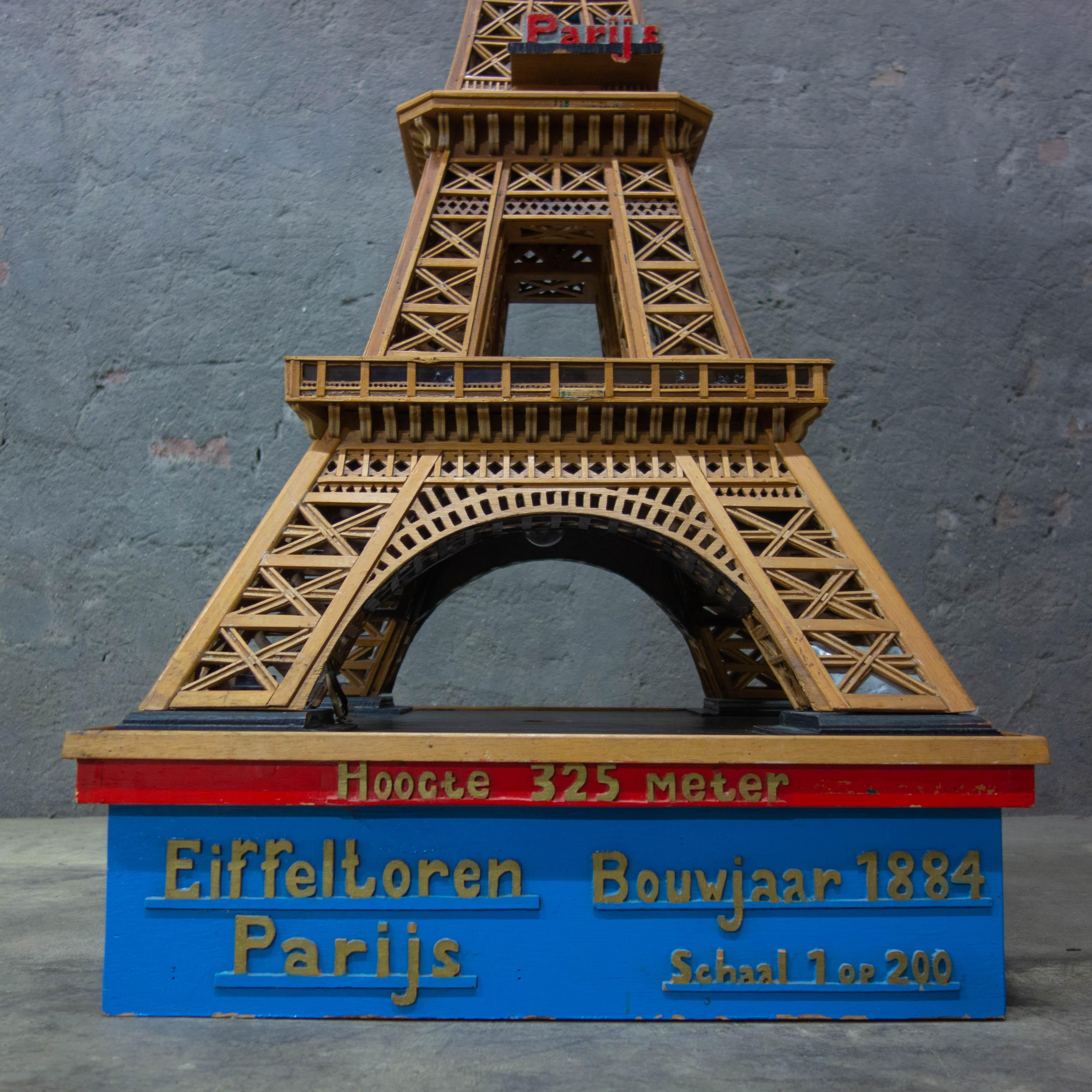 Dutch Handmade Folk Art Model of the Eiffel Tower, 1950