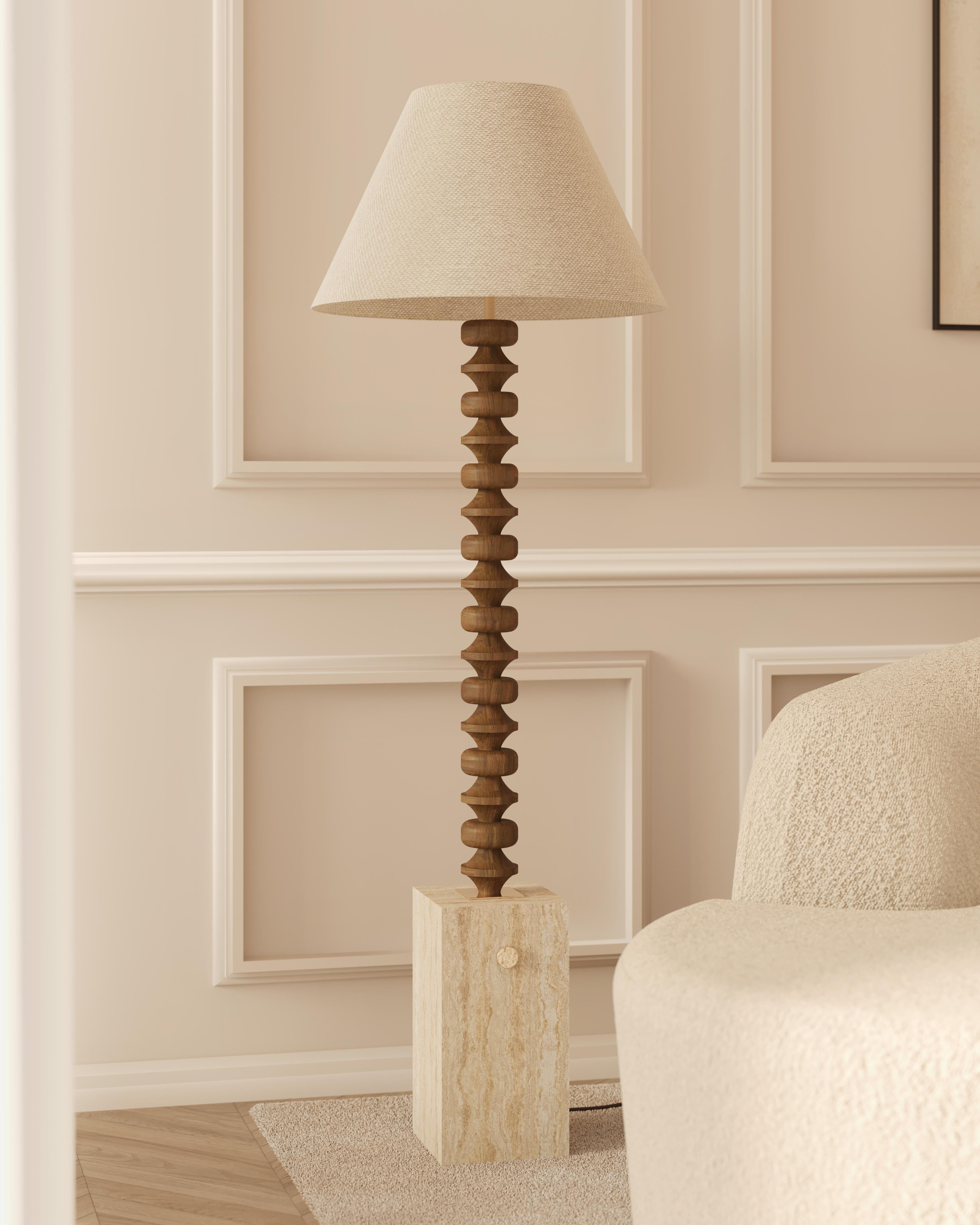 Lámpara de pie Francis de mármol Calacatta Viola hecha a mano por Nolita Harbour Moderno en venta