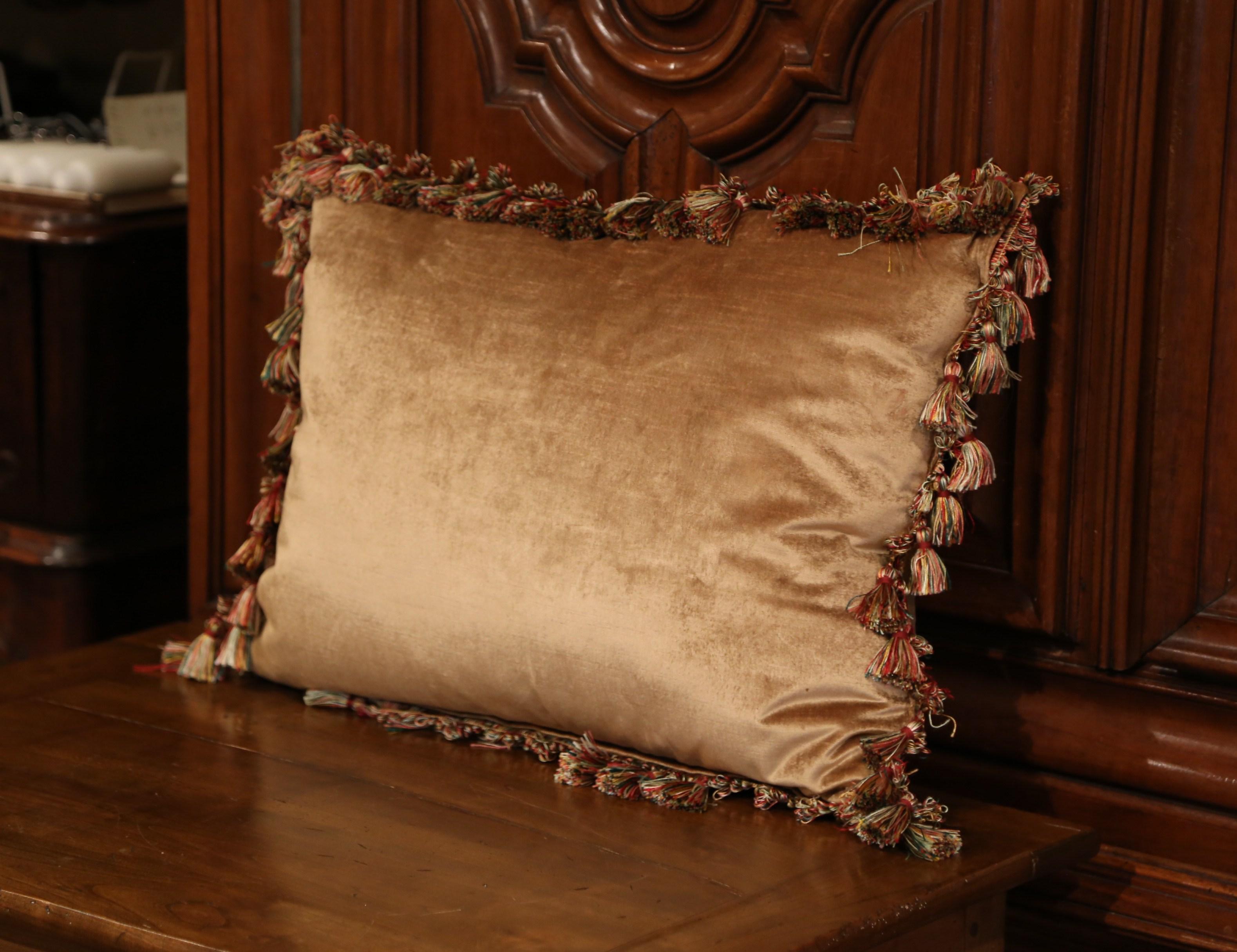 Handmade French Pillow with 19th Century Aubusson Verdure Tapestry Fragment 4