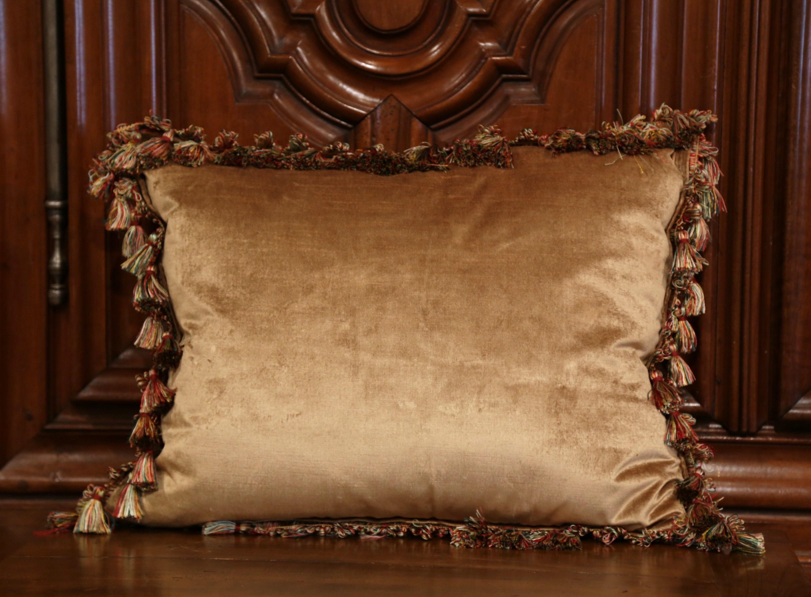 Handmade French Pillow with 19th Century Aubusson Verdure Tapestry Fragment 5