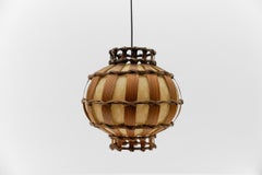 Handmade French Provincial Wooden Ceiling Lamp, 1960s