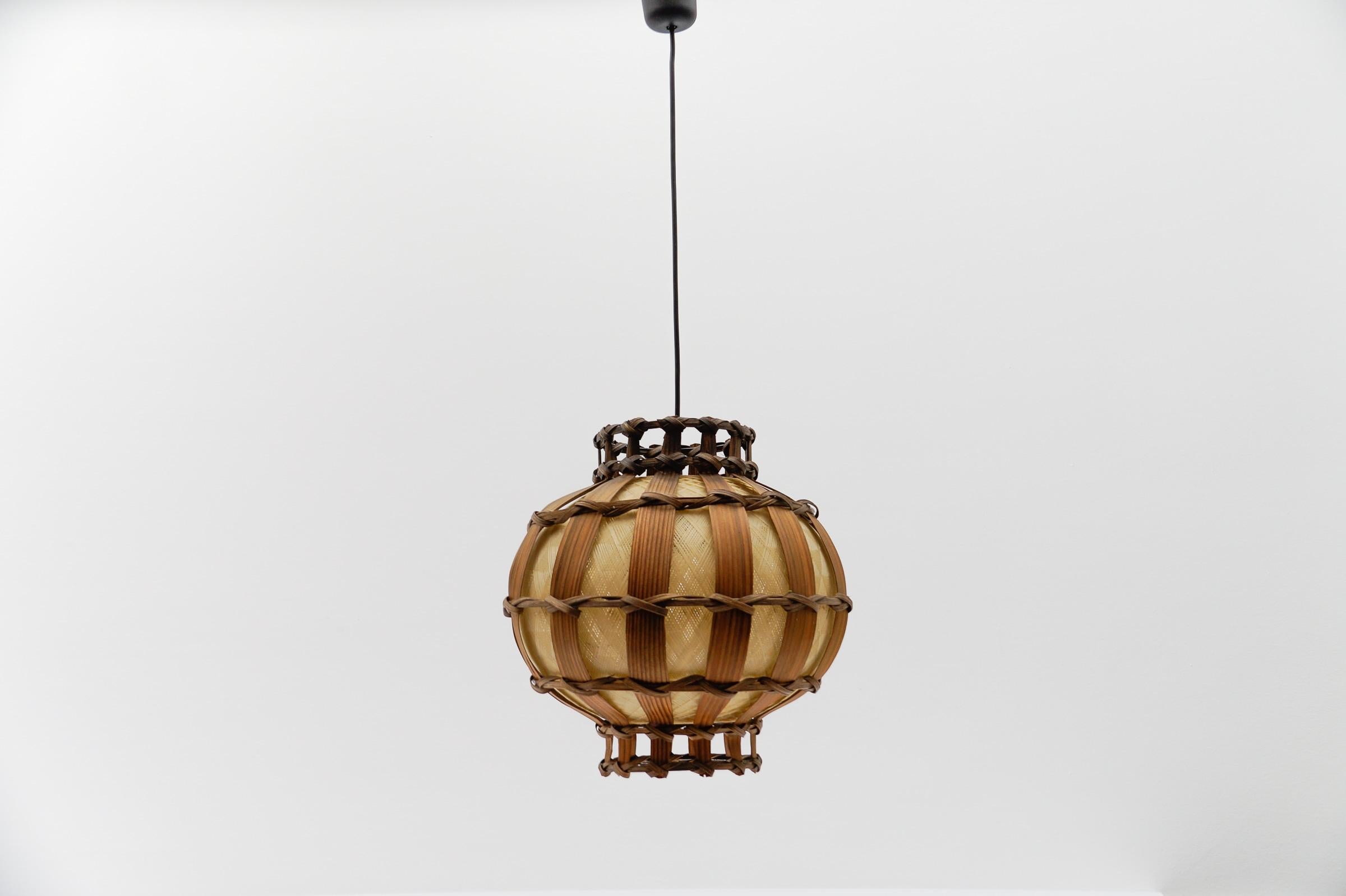 Provincial français Handmade French Provincial Wooden Ceiling Lamp, 1960s en vente