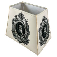 Handmade French Vellum Printed Lampshade, a Neo-Classical Empire Gentleman