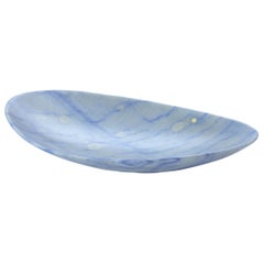 Decorative Bowl Centerpiece Vessel Blue Azul Macaubas Marble Hand-Carved Italy