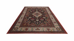 Handgefertigter geometrischer Teppich aus Wolle, traditioneller Teppich
