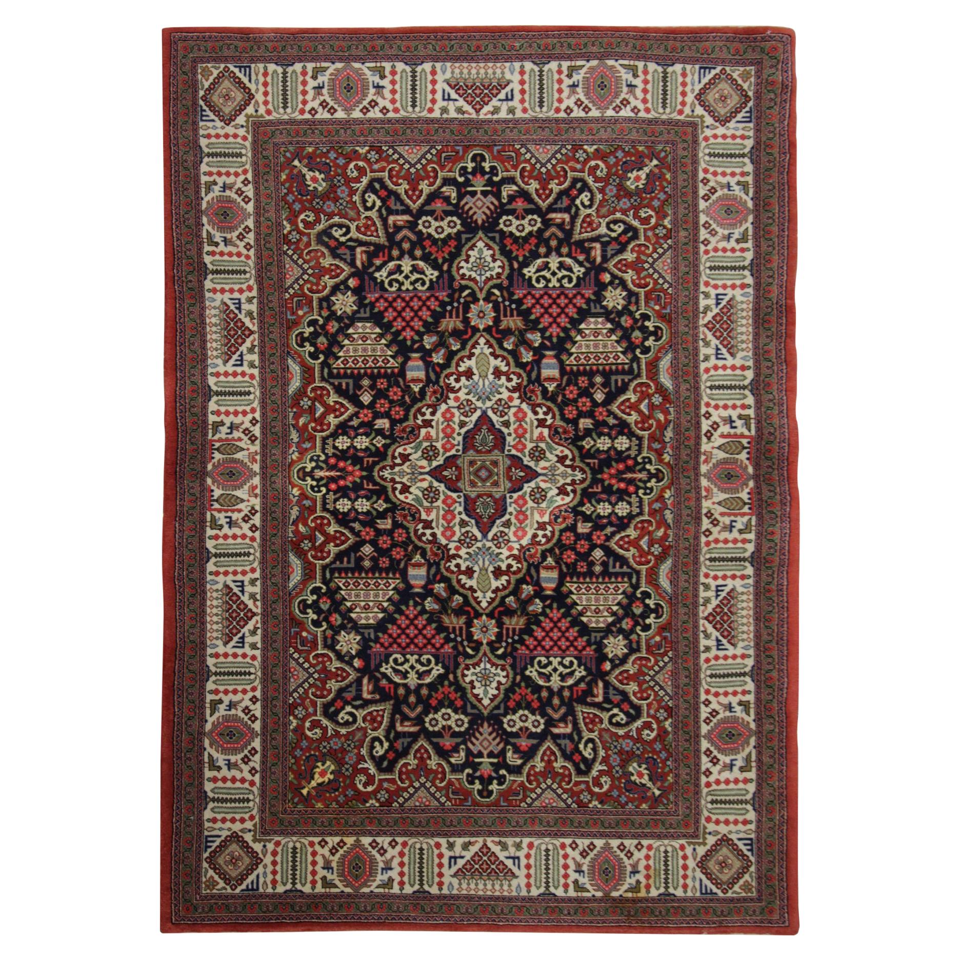 Handmade Geometric Rug Wool Area Rug, Traditional Carpet