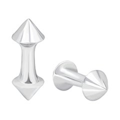 Handmade Geometric Stud Cufflinks in Sterling Silver by Fils Unique