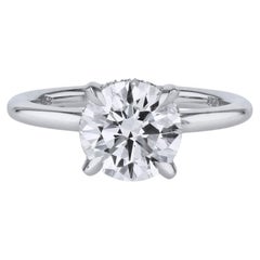 Handmade GIA Certified 2.01 Carat Round Diamond Platinum Engagement Ring