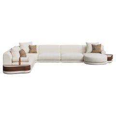 Handmade Gino Modular Sofa with Walnut Accents by Nolita Harbour