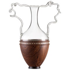Handmade Glass and Wood Vase 'Venere' by Simone Crestani & Giordano Viganò