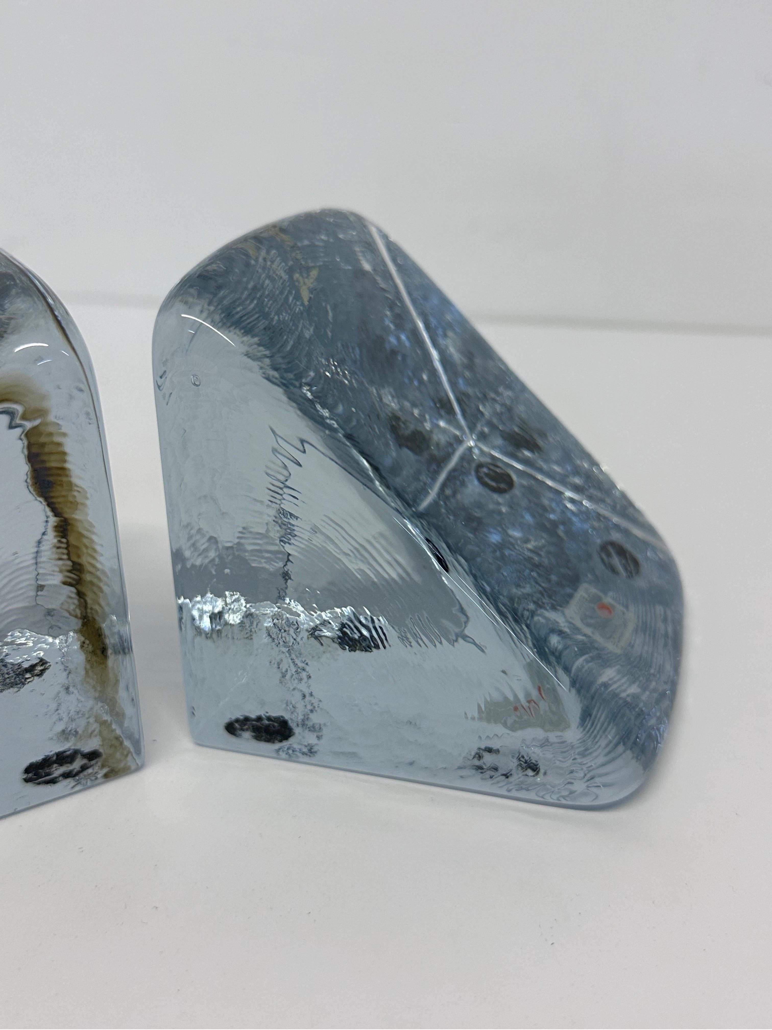 Handmade Glass Bookends by Blenko - a Pair For Sale 3