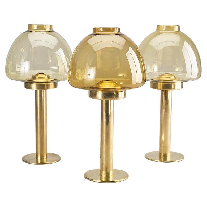 Handmade glass shade & brass face lanterns by Hans-Agne Jakobsson, model L102/32